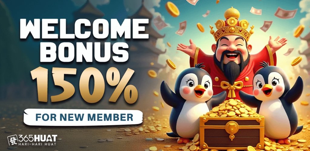 365Huat Welcome Bonus Up 150% for New Members